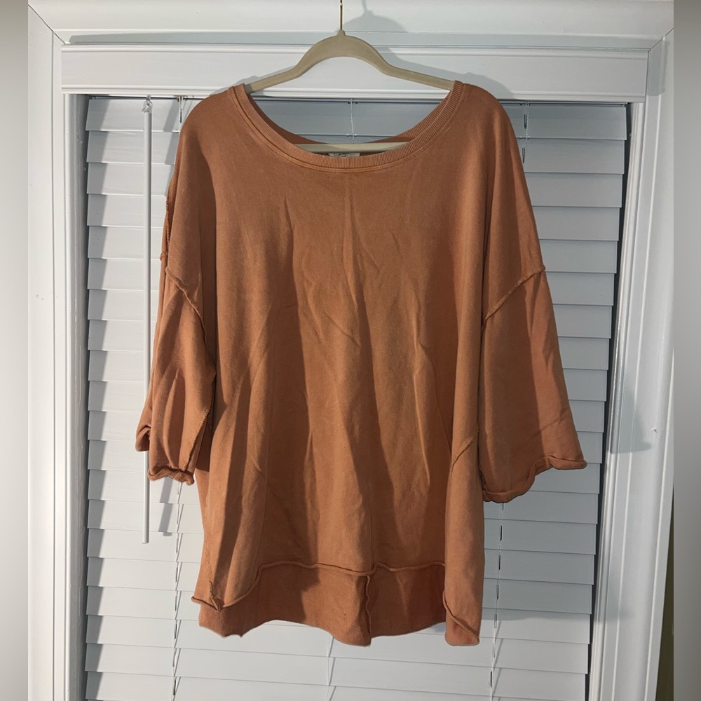 Easel Women's Tunic Top in Rust Orange